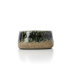 Niedrige Pflanzschale The Moss Bowl, Steinzeug, Betongrün, Ø 16,5 cm, H 8 cm small 3