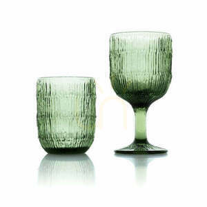 Wasserglas Moos Ripple Grün 8 cm small 1