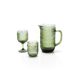 Wasserglas Moos Ripple Grün 8 cm small 3