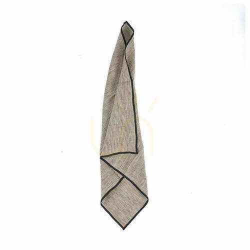 Prüfen Leinen Serviette Natur Schwarz 45x45 cm