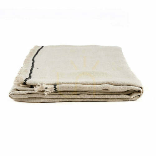 Prüfen Tischdecke Toskana Natur Schwarz 150x250 cm Table Linen