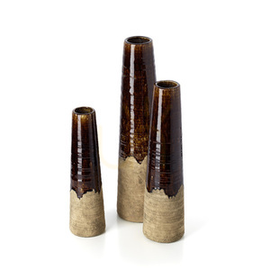 Bazar Bizar Amber Cone Concrete Brown L Steinzeugvase, 58,5 cm small 5