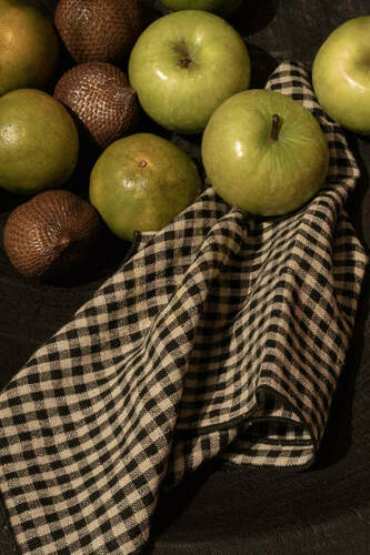 Prüfen Serviette Picknick Natural Black 45x45 cm Table Linen
