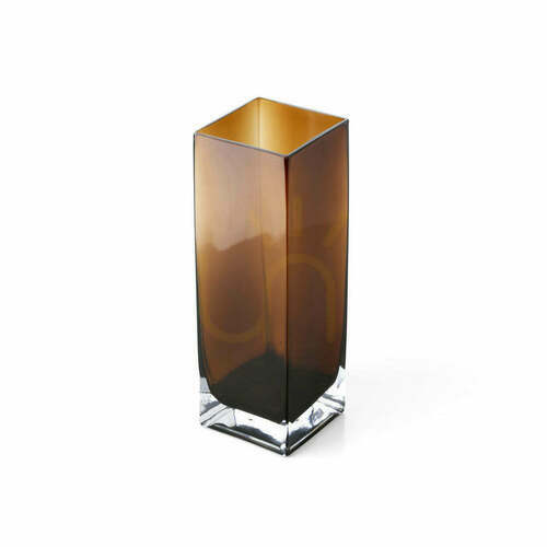 Prüfen Dekovase Bernstein Quader 10x10x30 cm Glas