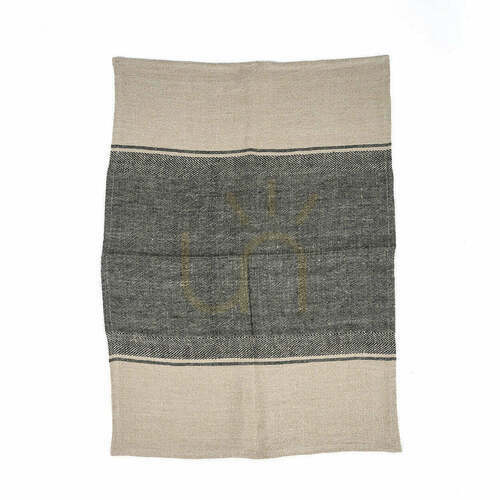 Prüfen Küchentuch Leinen Natural Black 50x70 cm