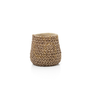 Beton-Pflanztopf Bazar Bizar Fake Braided S, Naturton, Flechtoptik small 2