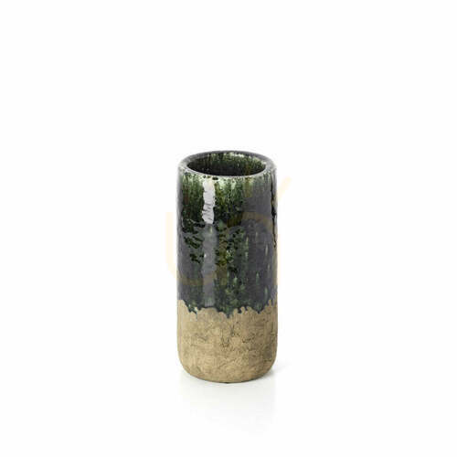 Prüfen Vase Beton Grün M 13,5 x 29,5 cm Moos-Zylinder