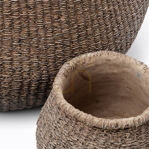 Pflanzkübel Faux-Puff Braun L Planters Handmade small 5