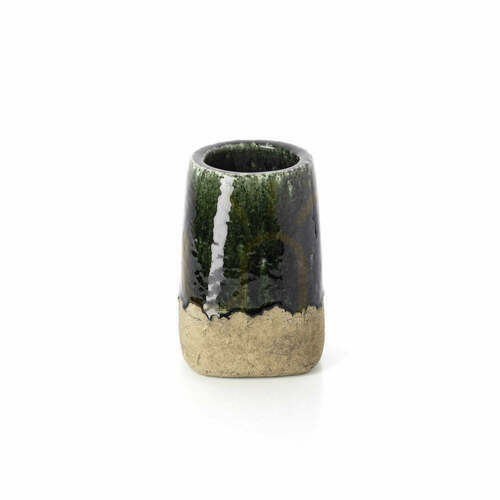 Prüfen Pflanzgefäß The Moss konisch Beton grün M Planters Handarbeit
