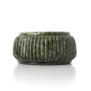 Pflanzgefäß gerippte Schale Forest Green niedrig Planters 23,5 cm small 2