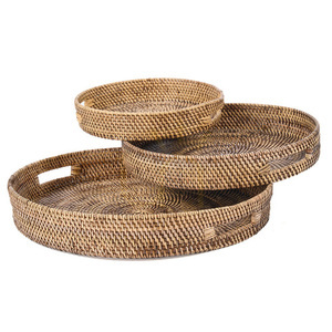 Serviertablett Naturbraun L 51 cm x 51 cm x 8 cm small 3