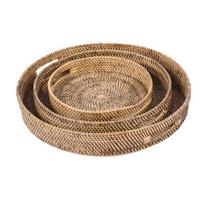 Serviertablett Naturbraun L 51 cm x 51 cm x 8 cm small 8
