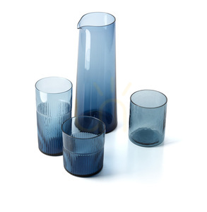 Becher, blau, gehämmert, 10 cm, Küchen- und Wohnaccessoire small 3