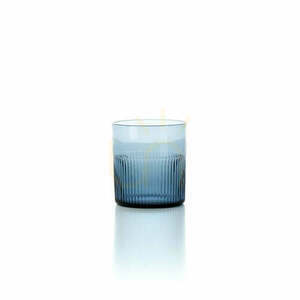 Niedriges blaues Riffelglas Bazar Bizar Azure Rippled small 0