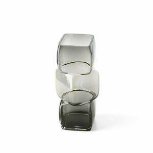 Vase The Cubes Dunkelgrau M Glass Collection small 1