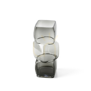 Vase The Cubes Dunkelgrau M Glass Collection small 2