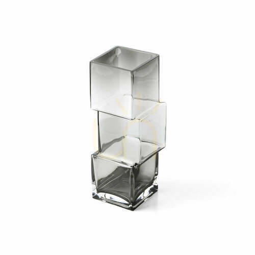 Prüfen Vase Rummikub Dunkelgrau Glas 11x30 cm Glass Collection