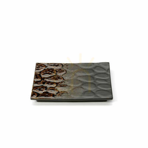 Prüfen Quadratischer Teller Merapi Braun 20,5 cm
