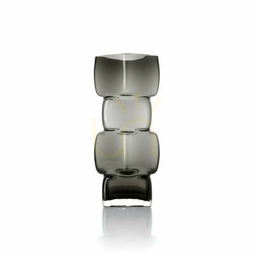 Prüfen Vase aus Glas Dunkelgrau 30 cm The Cubes Glass Collection L