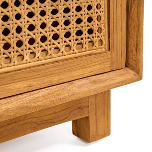 Bazar Bizar Harmony Nachtschrank, Teak und Rattan, Natur, 51 × 48 × 48 cm small 5