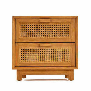 Bazar Bizar Harmony Nachtschrank, Teak und Rattan, Natur, 51 × 48 × 48 cm small 0