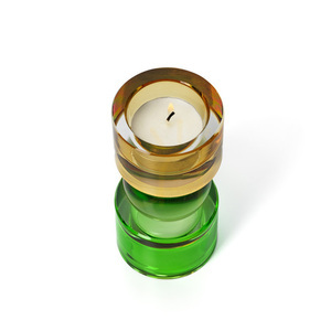 Bazar Bizar Solar Jewel Kerzenhalter niedrig, mehrfarbiges Glas, 6 × 6 × 12,3 cm small 9