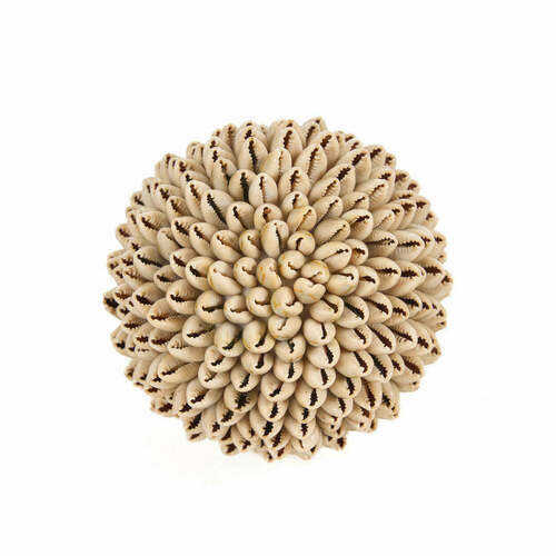 Prüfen Deko-Kugel aus Muscheln Bazar Bizar Oluolu Shell Ball M, Ø 11 cm, weiß