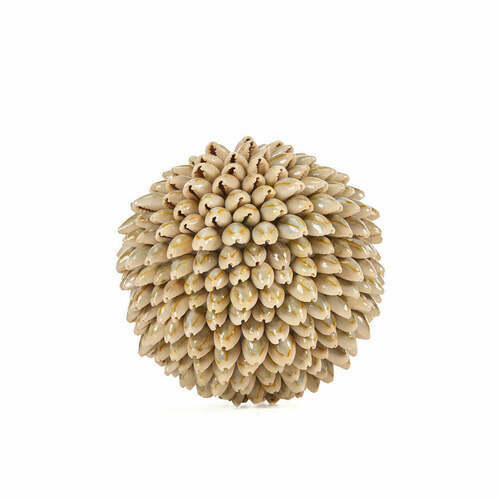 Prüfen Deko-Kugel aus Muscheln Bazar Bizar Oluolu Shell Ball M, Ø 11 cm, weiß