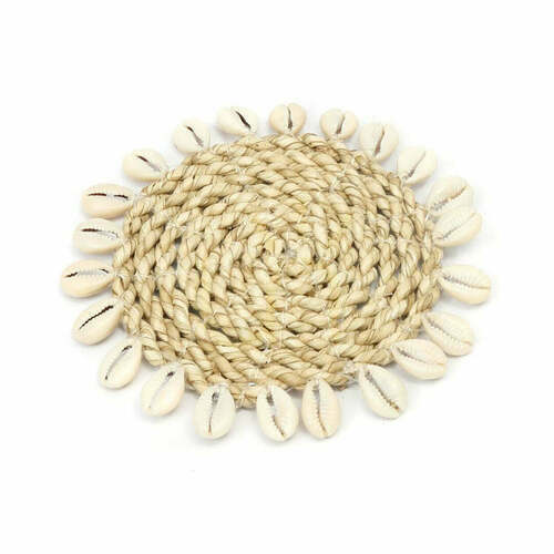 Prüfen Untersetzer aus Seegrasmuschel Natur 12 x 12 cm