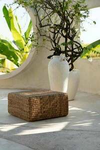 Hyazinth Sitzpouf Quadratisch Natur 60x60x30 cm Pouffe small 1