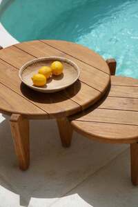 Garten-Couchtisch Bazar Bizar Seseh S aus recyceltem Teakholz, natur, 50 × 50 × 30 cm small 7