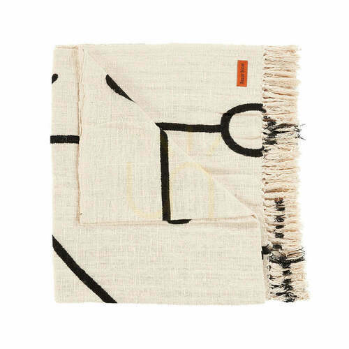 Prüfen Bettüberwurf Evil Eye Natural Black 240x128 cm Handmade Innenausstattung