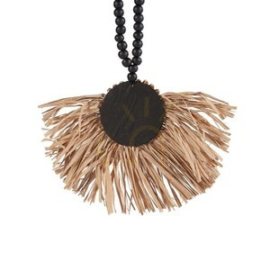 Raffia Quaste Natur Schwarz 30x70 cm Handgemacht Zubehör small 6