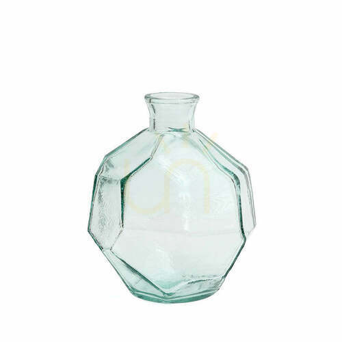 Prüfen Origami Vase rund blau 16 x 18 cm