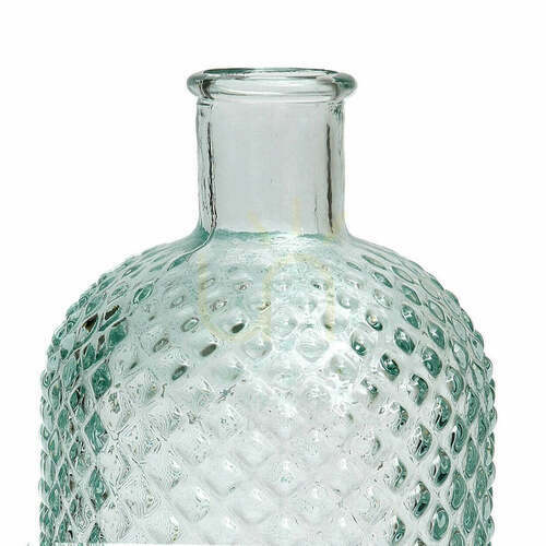 Prüfen Dekorative Glasflasche Blau M Glass Collection 14x14x28 cm