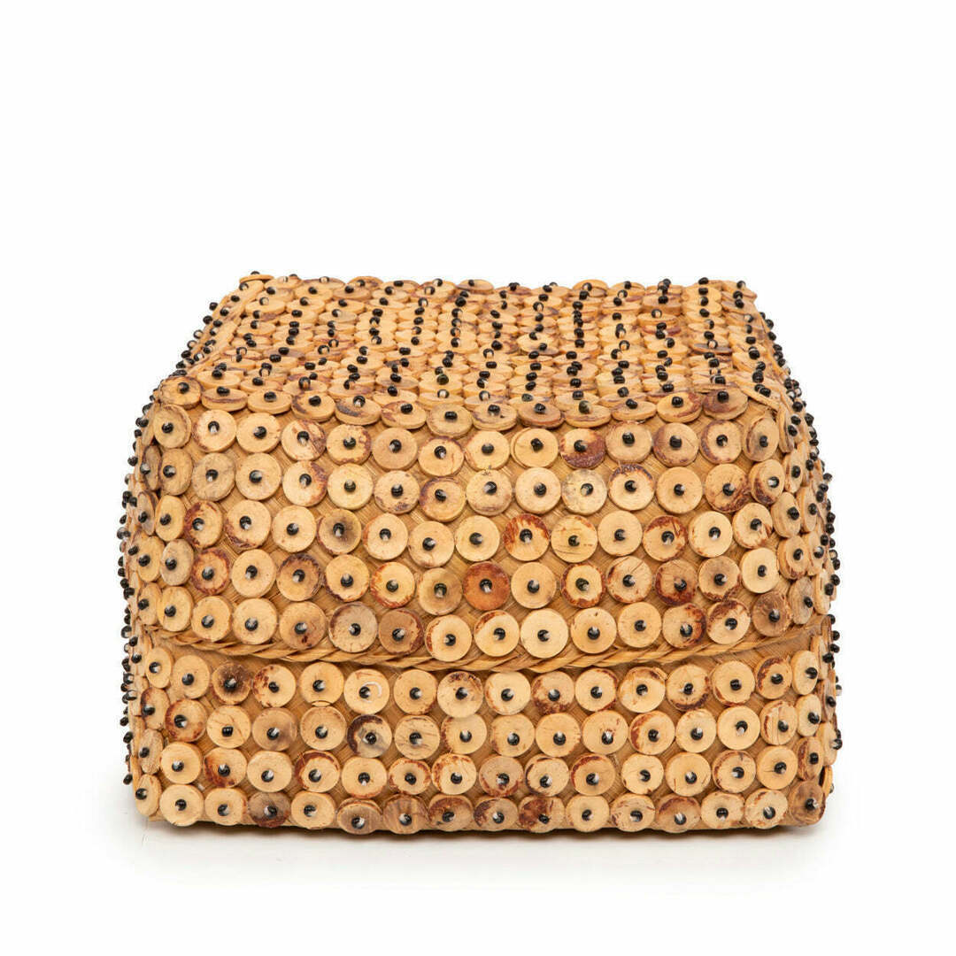 Wicker Basket Coconut Shell Natural 28x28x14 cm