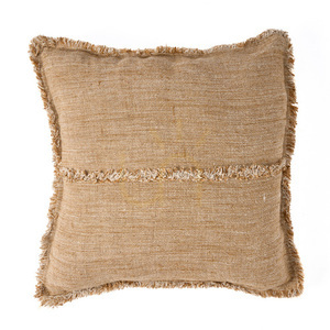 Kissenbezug Sahara Fransen Naturbraun 50x50 cm small 5