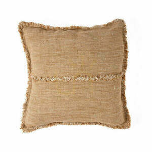 Kissenbezug Sahara Fransen Naturbraun 50x50 cm small 0
