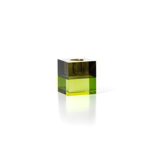 Kerzenhalter BAZAR BIZAR The Gem Blocks Green Smoke aus Recyclingglas 5,5 cm small 4