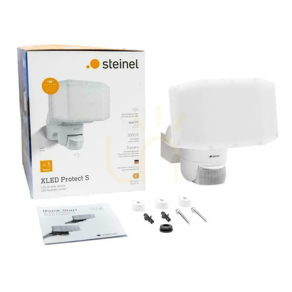 Zeige Steinel XLED Protect PIR 15.1W 3000K 1642lm IP54 IK03 230V weiß / Kunststoffstrahler mit Sensor Steinel XLED Protect PIR 15.1W 3000K 1642lm IP54 IK03 230V weiß / Kunststoffstrahler mit Sensor