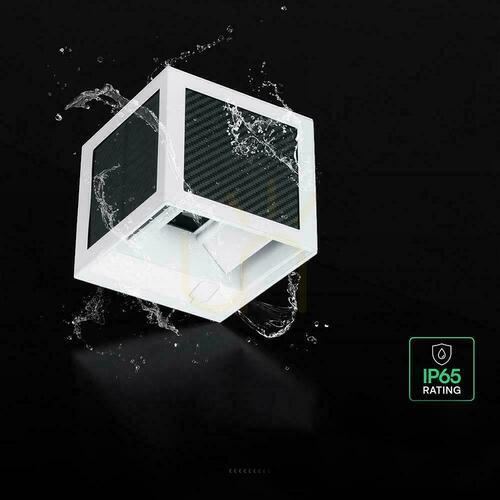 Prüfen V-TAC Solar/USB Wandleuchte 9W LED COB weißer Würfel 10x10cm IP65 Bewegungsmelder VT-408CCT 900lm