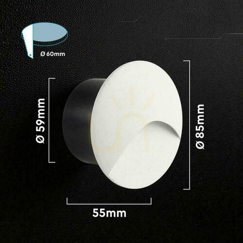 Prüfen Aluminium 3W LED V-TAC Treppenrundleuchte weiß 230V IP65 VT-44002RD 3000K 230lm