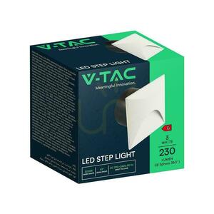 Aluminium 3W LED V-TAC quadratische Treppenleuchte weiß 230V IP65 VT-44002SQ 3000K 230lm small 2