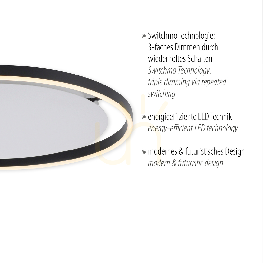 Anzeige Plafond RITUS 15392-13 Anthrazit 1xLED Plafond RITUS 15392-13 Anthrazit 1xLED