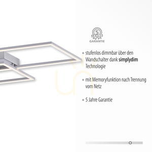 Plafond INIGO 8193-55 Silber 2xLED small 3