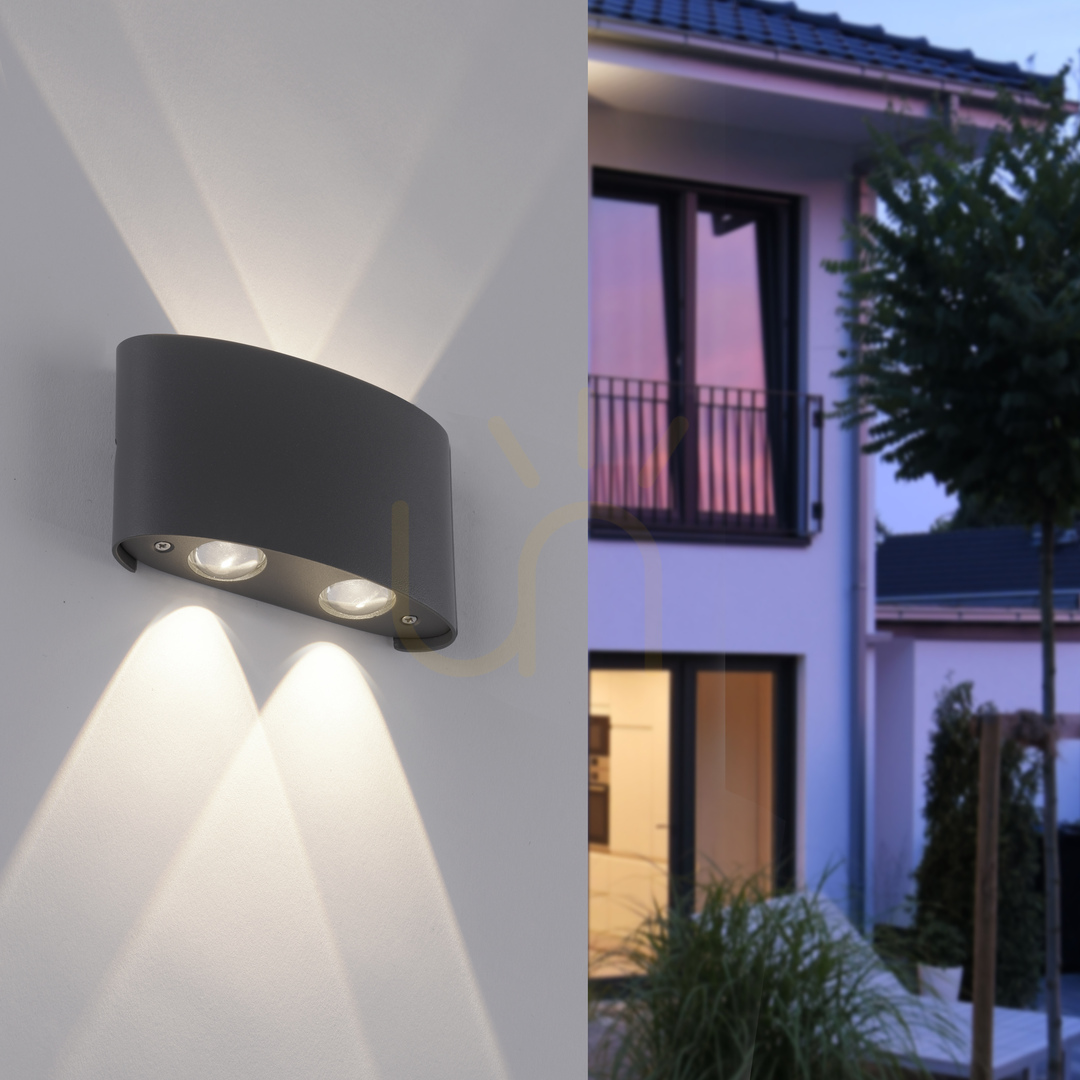 Vorschau CARLO Wandleuchte 9487-13 Anthrazit 4xLED CARLO Wandleuchte 9487-13 Anthrazit 4xLED