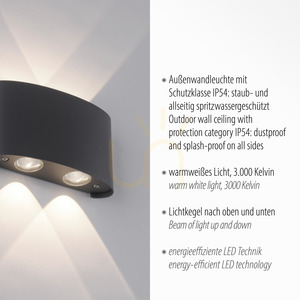 CARLO Wandleuchte 9487-13 Anthrazit 4xLED 3 CARLO Wandleuchte 9487-13 Anthrazit 4xLED small 3