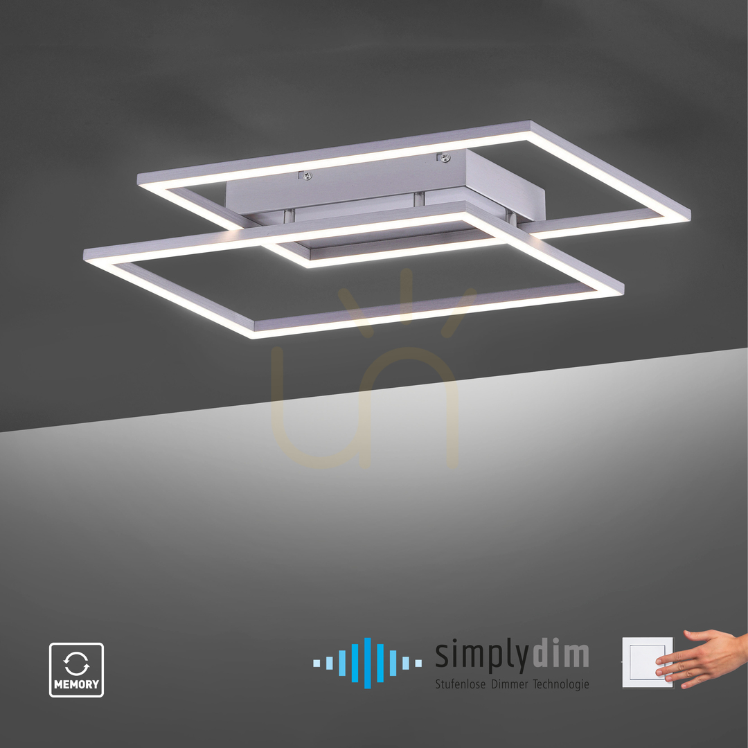 Prüfen Plafond INIGO 8192-55 Silber 2xLED Plafond INIGO 8192-55 Silber 2xLED