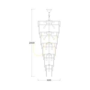 LUXE Pendelleuchte 19002/40-GLD Gold 40xE14. small 1