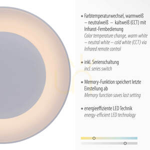 LED-Deckenleuchte Anika 14327-16 weiß 60 W 2700-5000 K dimmbar mit Fernbedienung 70 cm small 3